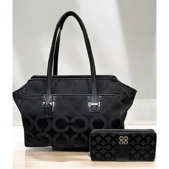 Coach F25501 Taylor OP Art Alexis Carry All Bag & Julia OP Art Wallet - Picture 14 of 14